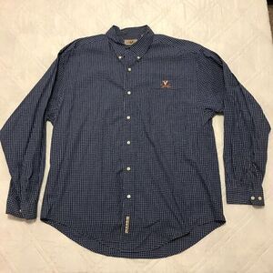 VESI Sportswear VA‎ Cavaliers long sleeve blue check dress shirt XL